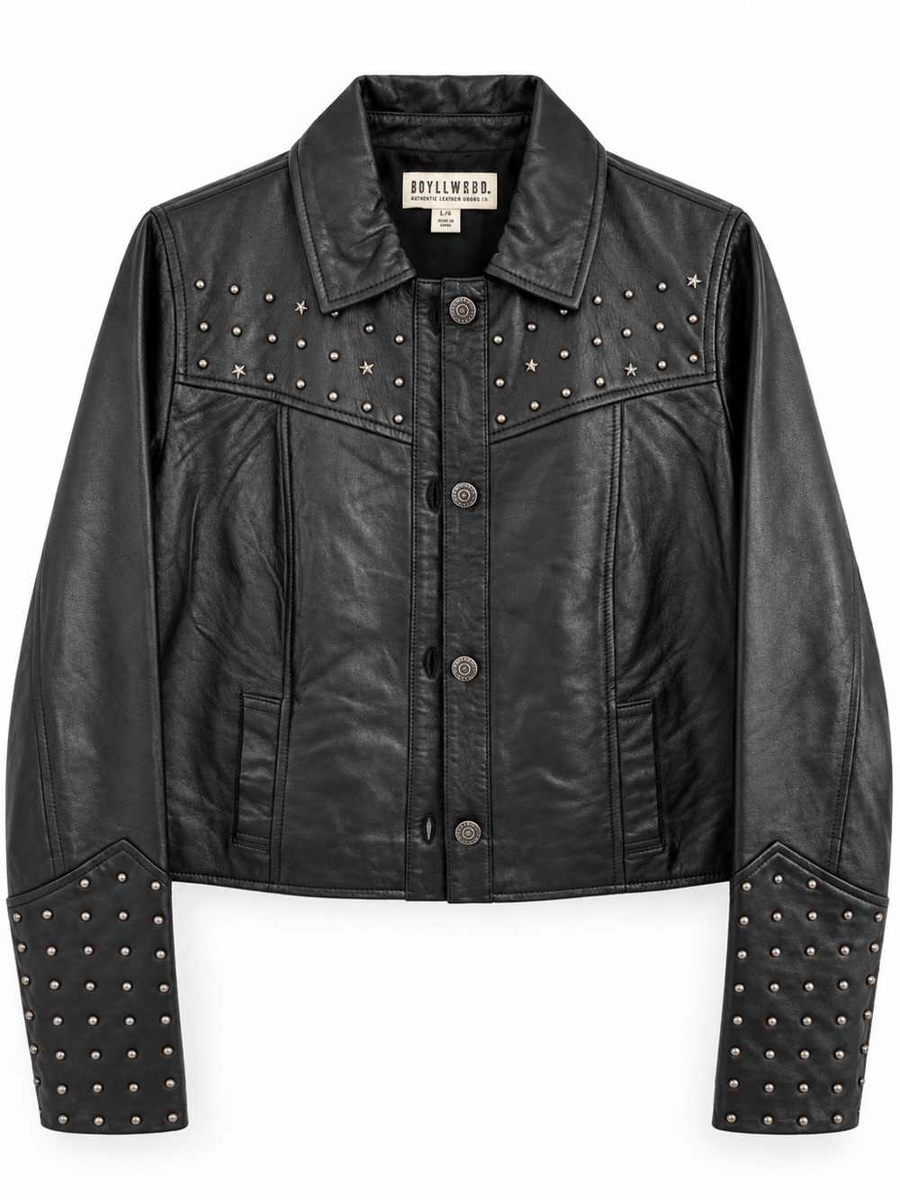 Black Studded Leather Jacket